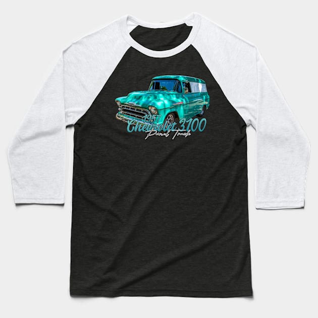 1957 Chevrolet 3100 Panel Truck Baseball T-Shirt by Gestalt Imagery